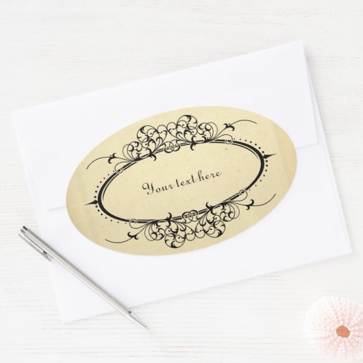 Fancy ovaal  Lijst  Ovale Sticker (Envelop)