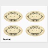 Fancy ovaal  Lijst  Ovale Sticker (Vel)