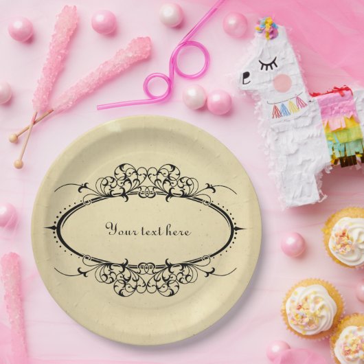 Fancy ovaal  Lijst  Papieren Bordje (Feest)