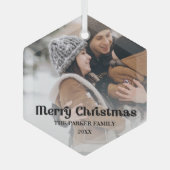 Fancy overlay  tekst Vergroente kerstmis Glas Ornament (Voorkant)