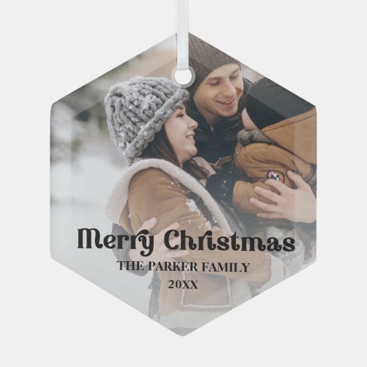 Fancy overlay  tekst Vergroente kerstmis Glas Ornament (Voorkant)