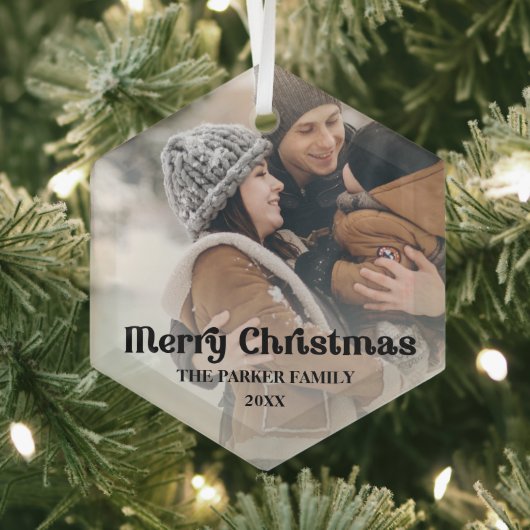 Fancy overlay  tekst Vergroente kerstmis Glas Ornament (Insitu)