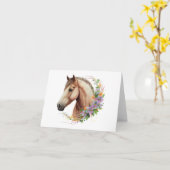 Fancy Paard met Bloemen BLANK Kaart (Gele Bloem)