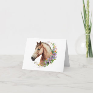 Fancy Paard met Bloemen BLANK Kaart