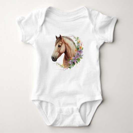 Fancy Paard met Bloemen Romper (Voorkant)