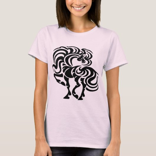 Fancy paardenontwerp t-shirt (Voorkant)
