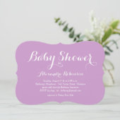 Fancy Paars Baby shower Kaart (Staand voorkant)
