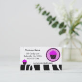 Fancy Paars Cupcake-ontwerp Visitekaartje (Staand voorkant)