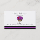 Fancy Paarse Cupcake Pedestal Visitekaartjes (Achterkant)