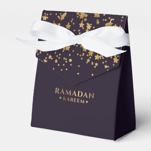 Fancy Paarse en Gouden Ramadan Kareem Gift Bedankdoosjes (Voorkant Zijde)