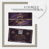 Fancy Paarse gouden kroon met Logo QR-code Visitekaartje