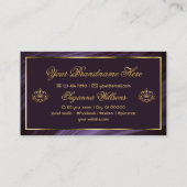 Fancy Paarse gouden kroon weelderig en edel Visitekaartje (Achterkant)