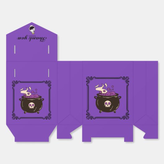 Fancy Paarse Magick Halloween Bedankdoosjes (Ongevouwen)