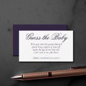 Fancy Paarse script | Het moderne Baby shower rade Informatiekaartje