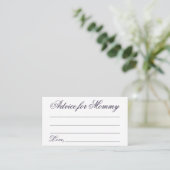 Fancy Paarse script | Modern Baby shower advies Informatiekaartje (Staand voorkant)