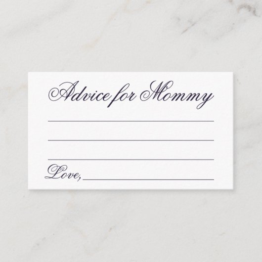 Fancy Paarse script | Modern Baby shower advies Informatiekaartje (Voorkant)