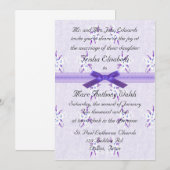 Fancy Paarse uitnodiging tot het huwelijk (Voorkant / Achterkant)