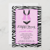 Fancy Paarse Zebra Lingerie Shower Bachelorette Kaart (Voorkant)