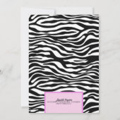 Fancy Paarse Zebra Lingerie Shower Bachelorette Kaart (Achterkant)