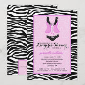 Fancy Paarse Zebra Lingerie Shower Bachelorette Kaart (Voorkant / Achterkant)