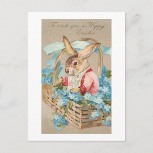 Fancy paasbundel in mandje met vergeet-me-nots briefkaart (Voorkant)