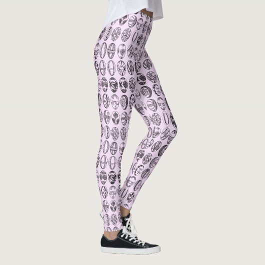 Fancy paaseipatroon roze leggings (Rechts)