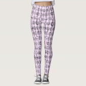 Fancy paaseipatroon roze leggings (Voorkant)