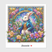 Fancy paaskonijn in Glazen in lood tuin Sticker (Vel)