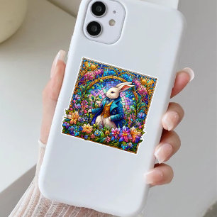 Fancy paaskonijn in Glazen in lood tuin Sticker