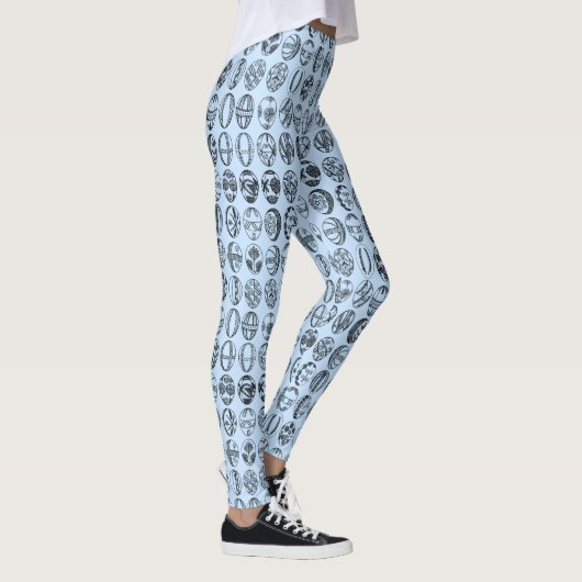 Fancy paaspatroon Licht blauw Leggings (Rechts)