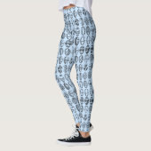 Fancy paaspatroon Licht blauw Leggings (Links)