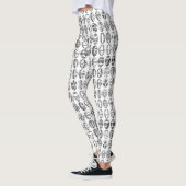 Fancy paaspatroon zwart wit leggings (Links)