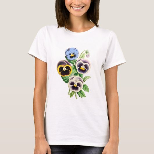 Fancy Pansies illustratie T-shirt (Voorkant)
