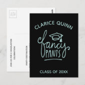 Fancy Pants Funny Afstudeerder Party nodigt uit Briefkaart (Voorkant / Achterkant)