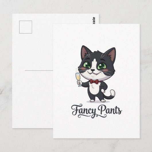 Fancy Pants Tuxedo Kat Cheert Briefkaart (Voorkant / Achterkant)