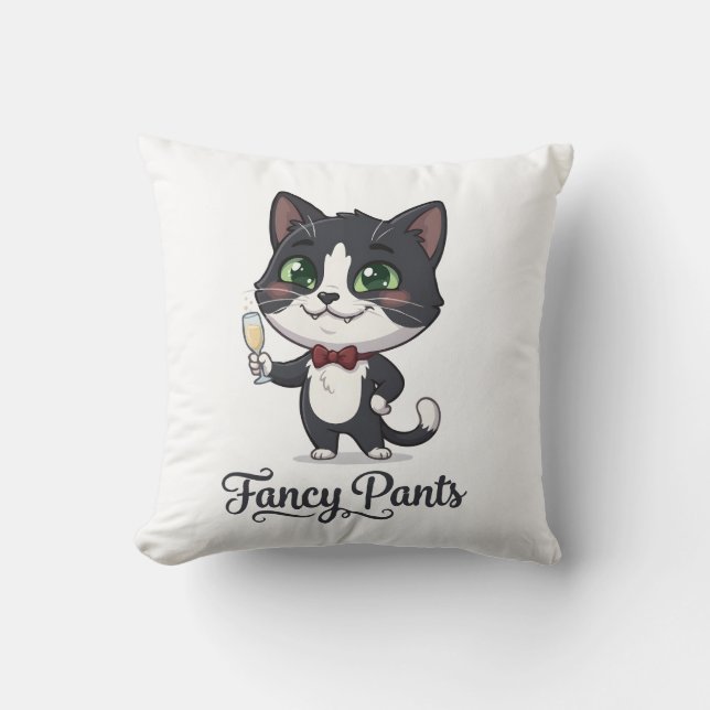 Fancy Pants Tuxedo Kat Cheert Kussen (Voorkant)