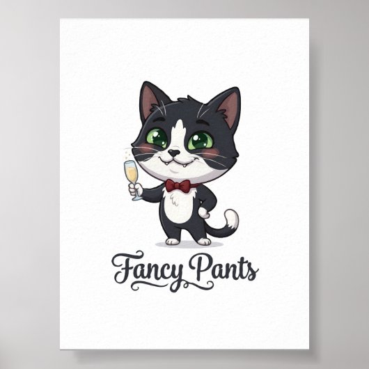 Fancy Pants Tuxedo Kat Cheert Poster (Voorkant)