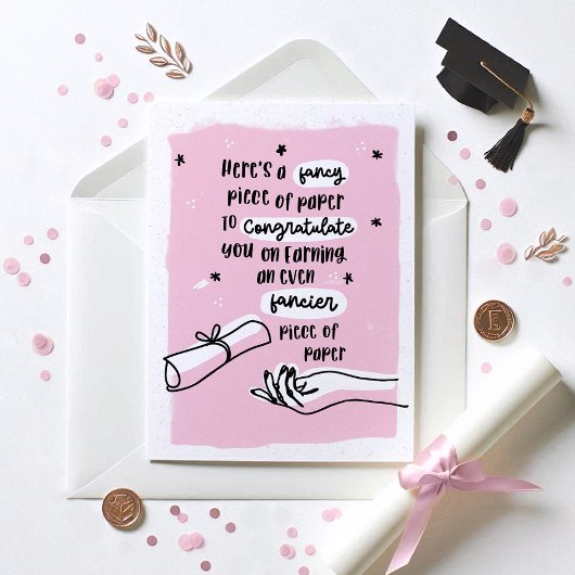 Fancy papier Grappig Afstuderen Kaart