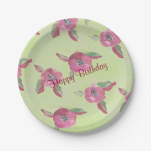 Fancy papieren Borden met Waterverf Papieren Bordje (Voorkant)