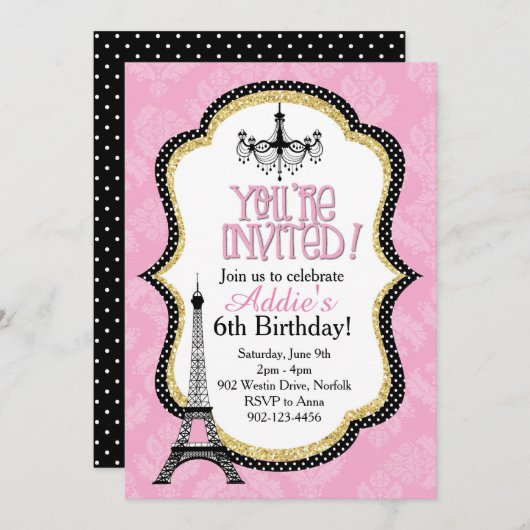Fancy partij bij Parijs Kaart (Voorkant / Achterkant)