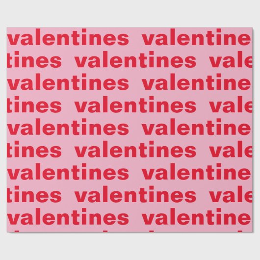 Fancy patroon met rode en roze Valentijnse  Cadeaupapier (Vlak)