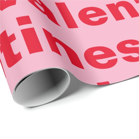 Fancy patroon met rode en roze Valentijnse  Cadeaupapier (Rol Hoek)