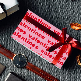 Fancy patroon met rode en roze Valentijnse  Cadeaupapier