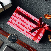 Fancy patroon met rode en roze Valentijnse  Cadeaupapier