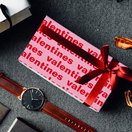 Fancy patroon met rode en roze Valentijnse Cadeaupapier