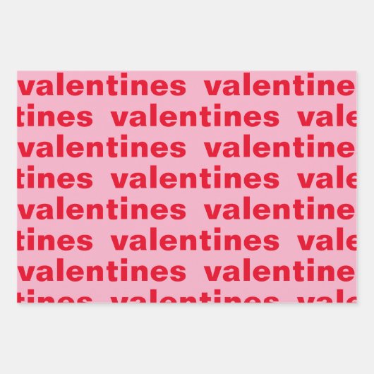 Fancy patroon met rode en roze Valentijnse  Inpakpapier Vel (Voorkant)
