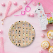 Fancy patroon parfumeflessen papieren bordje (Feest)