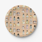 Fancy patroon parfumeflessen papieren bordje (Voorkant)