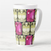 fancy patroon van vierkante edelstenen latte mok (Rechterhoek)