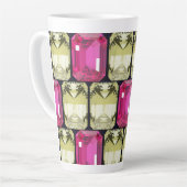 fancy patroon van vierkante edelstenen latte mok (Linkerhoek)